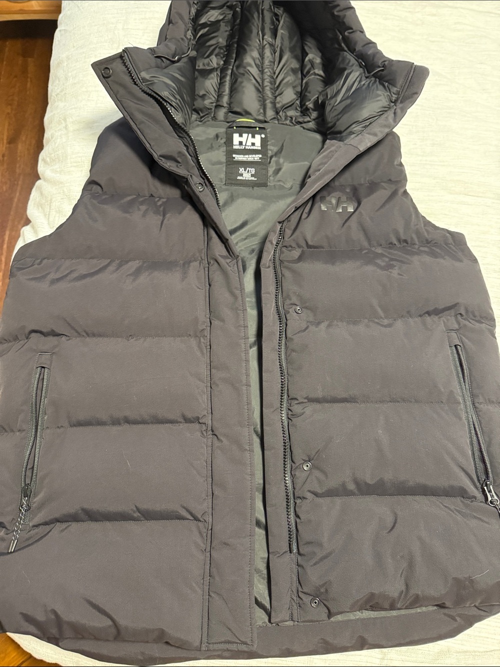 Helly Hansen Black Quilted Hooded Puffer Vest